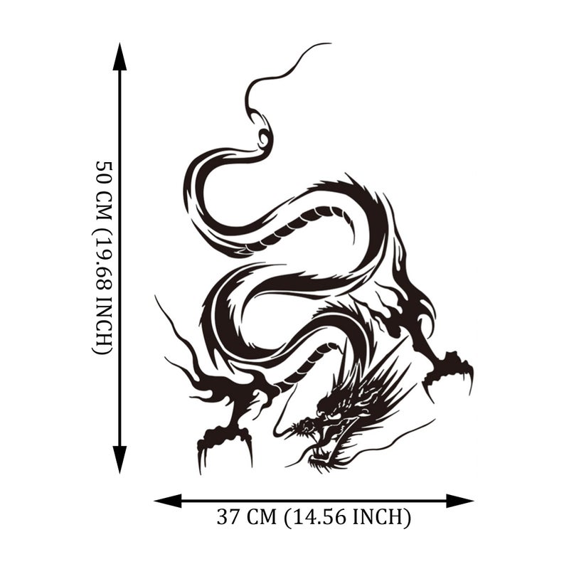 ATMOMO Dragon Graphic Car Hood Sticker Self-Adhesive Vinyl Graphics Decals 19.69'' x 14.57'', Black - Image 2